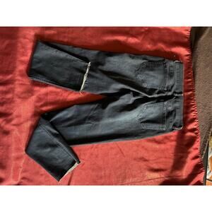 City Blues Jeans Womens 27 Cropped Raw Hem Dark Wash Slim Stretch Denim Mid Rise